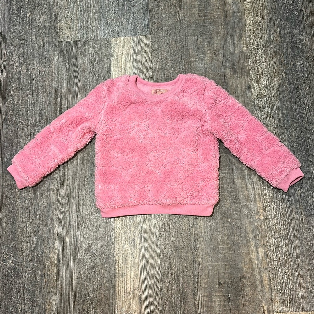 BCBG Girls Fuzzy Pink Sweater with Stars - 3T